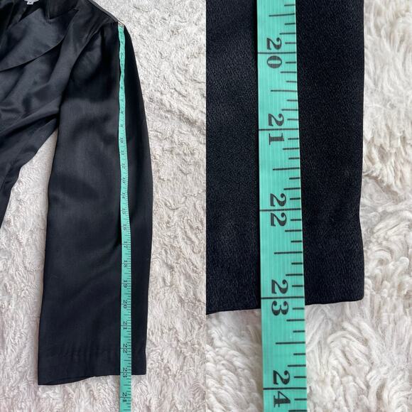Sue Wong Studio satin blazer black asymmetrical vintage 80s 90s jacket cocktail - Picture 6 of 17